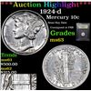 Image 1 : ***Auction Highlight*** 1924-d Mercury Dime 10c Graded Select Unc By USCG (fc)