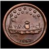 Image 2 : ***Auction Highlight*** 1863 Our Navy Mint Error Fuld 240/337 Civil War Token 1c Graded Select Unc B