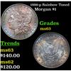 Image 1 : 1886-p Rainbow Toned Morgan Dollar $1 Grades Select Unc