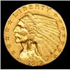 Image 2 : ***Auction Highlight*** 1912-p Gold Indian Quarter Eagle $2 1/2 Graded Select Unc By USCG (fc)