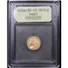 Image 4 : ***Auction Highlight*** 1912-p Gold Indian Quarter Eagle $2 1/2 Graded Select Unc By USCG (fc)