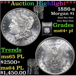 ***Auction Highlight*** 1886-s Morgan Dollar $1 Graded Choice Unc+ PL By USCG (fc)