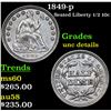 Image 1 : 1849-p Seated Liberty Half Dime 1/2 10c Grades Unc Details
