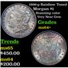 Image 1 : 1896-p Rainbow Toned Morgan Dollar $1 Grades Choice+ Unc
