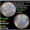 Image 1 : 1883-o Rainbow Toned Morgan Dollar $1 Grades Choice+ Unc