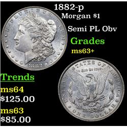 1882-p Morgan Dollar $1 Grades Select+ Unc
