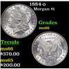 Image 1 : 1884-o Morgan Dollar $1 Grades GEM+ Unc