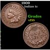 1909 Indian Cent 1c Grades vf++