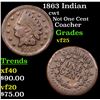1863 Indian Civil War Token 1c Grades vf+