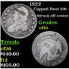 1822 Capped Bust Half Dollar 50c Grades vf, very fine