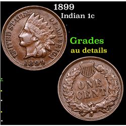 1899 Indian Cent 1c Grades AU Details