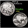 1917-p Buffalo Nickel 5c Grades vf++