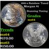 1881-s Rainbow Toned Morgan Dollar $1 Grades Choice Unc
