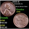 1922-d Lincoln Cent 1c Grades xf