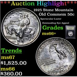 ***Auction Highlight*** 1925 Stone Mountain Old Commem Half Dollar 50c Graded GEM++ Unc By USCG (fc)