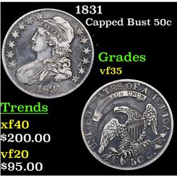 1831 Capped Bust Half Dollar 50c Grades vf++