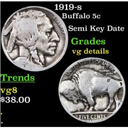 1919-s Buffalo Nickel 5c Grades vg details