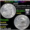 Image 1 : ***Auction Highlight*** 1832 Capped Bust Half Dollar 50c Graded Choice Unc By USCG (fc)