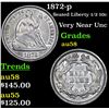 Image 1 : 1872-p Seated Liberty Half Dime 1/2 10c Grades Choice AU/BU Slider