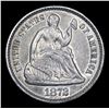 Image 2 : 1872-p Seated Liberty Half Dime 1/2 10c Grades Choice AU/BU Slider