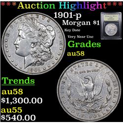 ***Auction Highlight*** 1901-p Morgan Dollar $1 Graded Choice AU/BU Slider By USCG (fc)