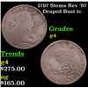 Image 1 : 1797 Stems Rev '97 Draped Bust Large Cent 1c Grades g, good