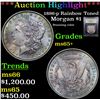 Image 1 : ***Auction Highlight*** 1896-p Rainbow Toned Morgan Dollar $1 Graded GEM+ Unc By USCG (fc)