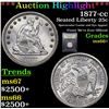 Image 1 : ***Auction Highlight*** 1877-cc Seated Liberty Quarter 25c Graded GEM++ Unc By USCG (fc)