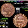 Image 1 : ***Auction Highlight*** (1863) Union Flour Civil War Token 1c Graded GEM+ Unc By USCG (fc)