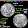 Image 1 : ***Auction Highlight*** 1901-s Morgan Dollar $1 Graded Choice+ Unc By USCG (fc)