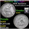 Image 1 : ***Auction Highlight*** 1874 Arrows Seated Liberty Quarter 25c Graded Select Unc By USCG (fc)