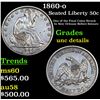 Image 1 : 1860-o Seated Half Dollar 50c Grades Unc Details