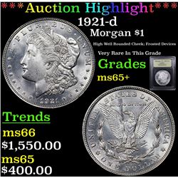 ***Auction Highlight*** 1921-d Morgan Dollar $1 Graded GEM+ Unc By USCG (fc)