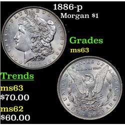 1886-p Morgan Dollar $1 Grades Select Unc