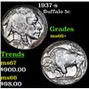 Image 1 : 1937-s Buffalo Nickel 5c Grades GEM++ Unc