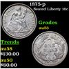 Image 1 : 1875-p Seated Liberty Dime 10c Grades Select AU
