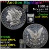 Image 1 : ***Auction Highlight*** 1881-s Morgan Dollar $1 Graded Choice Unc+ DMPL By USCG (fc)