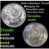 Image 1 : 1899-o Rainbow Toned Morgan Dollar $1 Grades Choice+ Unc