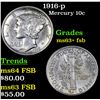 Image 1 : 1916-p Mercury Dime 10c Grades Select Unc+ FSB