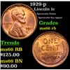 Image 1 : 1929-p Lincoln Cent 1c Grades GEM+ Unc RB