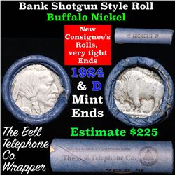 Buffalo Nickel Shotgun Roll in Old Bank Style  'Bell Telephone' Wrapper 1929 & d Mint Ends