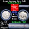 Image 1 : Buffalo Nickel Shotgun Roll in Old Bank Style  'Bell Telephone' Wrapper 1929 & d Mint Ends
