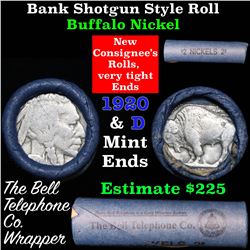 Buffalo Nickel Shotgun Roll in Old Bank Style 'Bell Telephone'  Wrapper 1920 & d Mint Ends