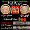 Image 1 : Mixed small cents 1c orig shotgun roll, 1916-d Wheat Cent, 1898 Indian Cent other end