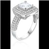 Sterling Silver Princess Cut Double Halo Engagement Ring Size 8