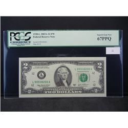 2003A $2.00 Note PCGS 67PPQ