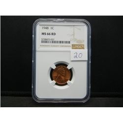 1948 Lincoln Cent NGC MS66 Red Scarce NGC Price Guide