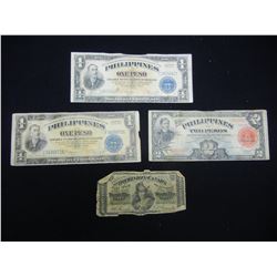 (2) Phillipines One Peso Notes (1) Two Dollar Peso (1)