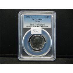 1976 S Silver Bicentennial Washington Quarter PCGS MS67