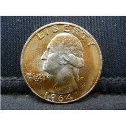 1964 D Silver Washington Quarter Gem BU Coll End of the